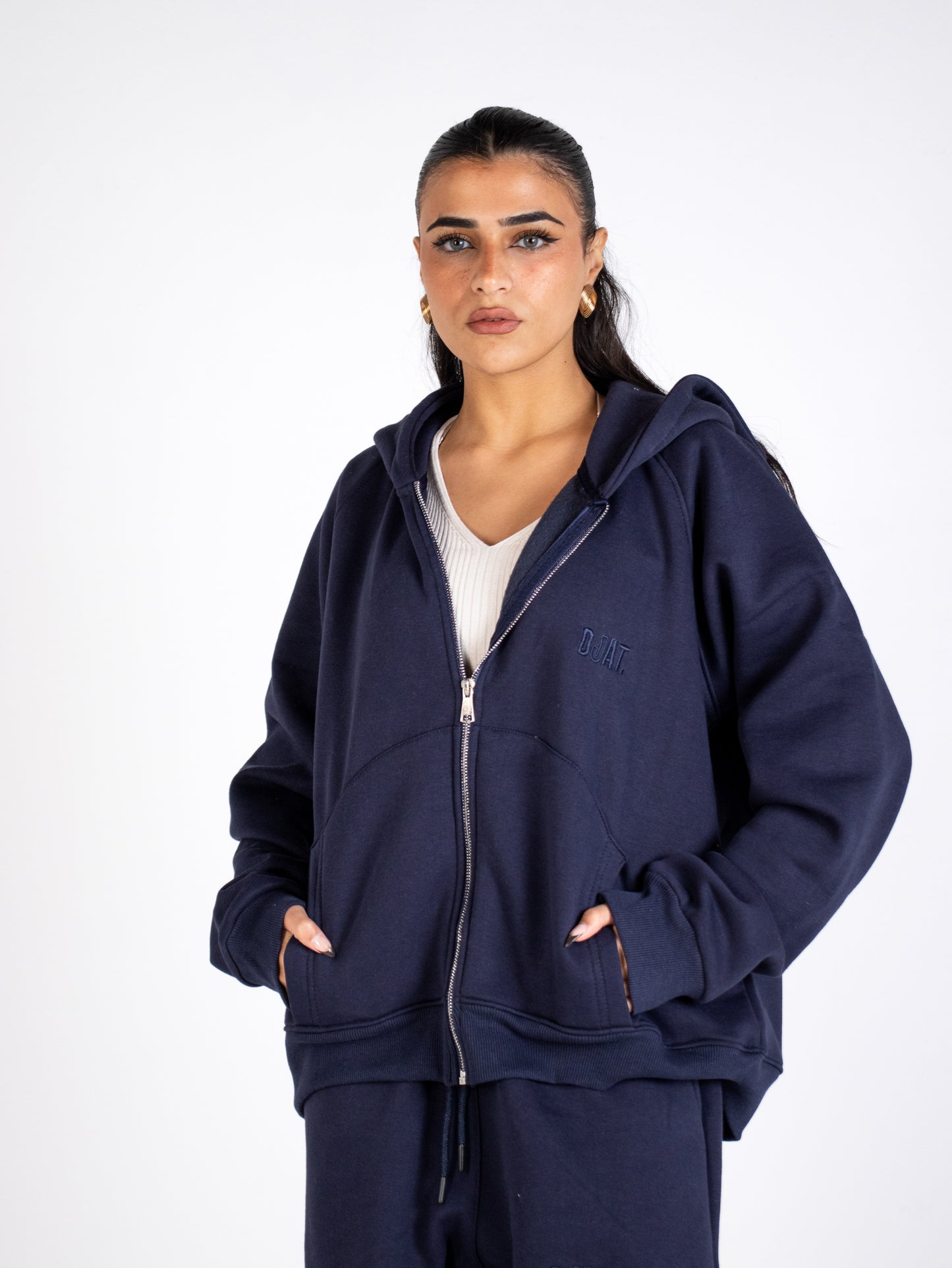 Navy zip up