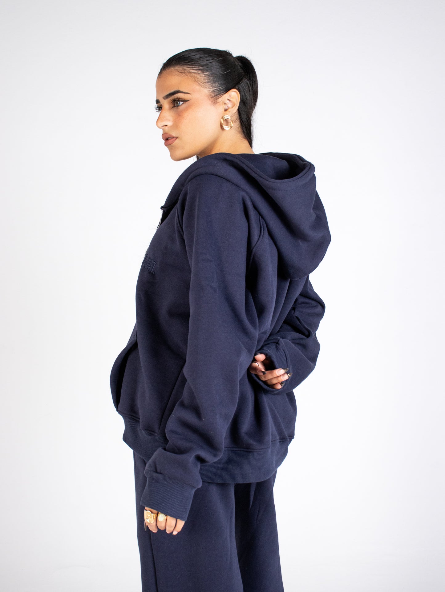 Navy zip up