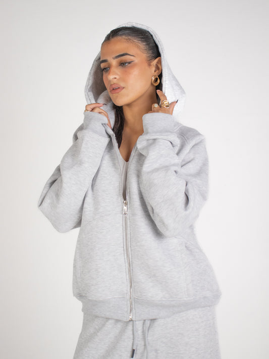Grey zip up
