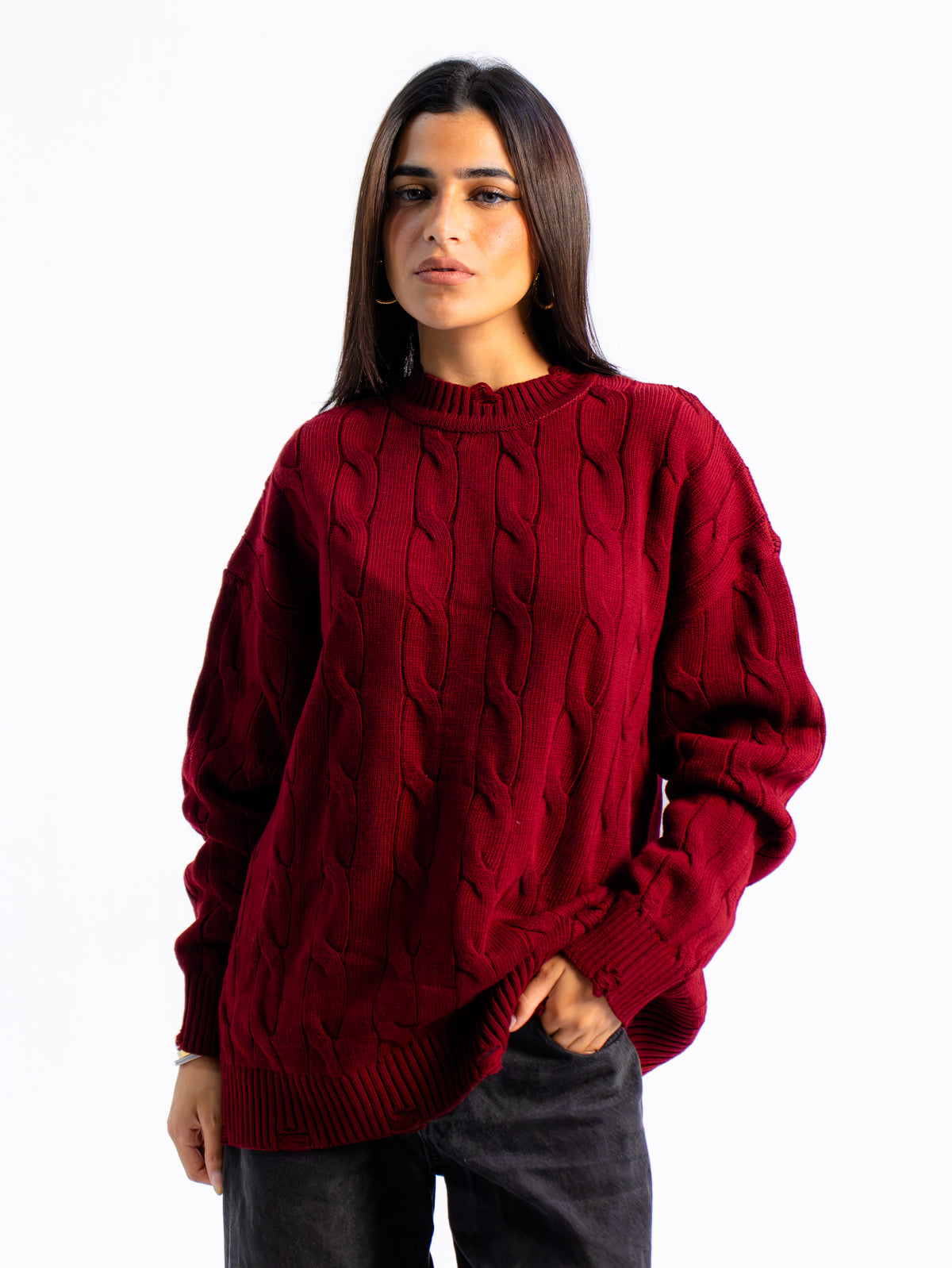 Ripped Cable Knit Sweater | Coming Soon