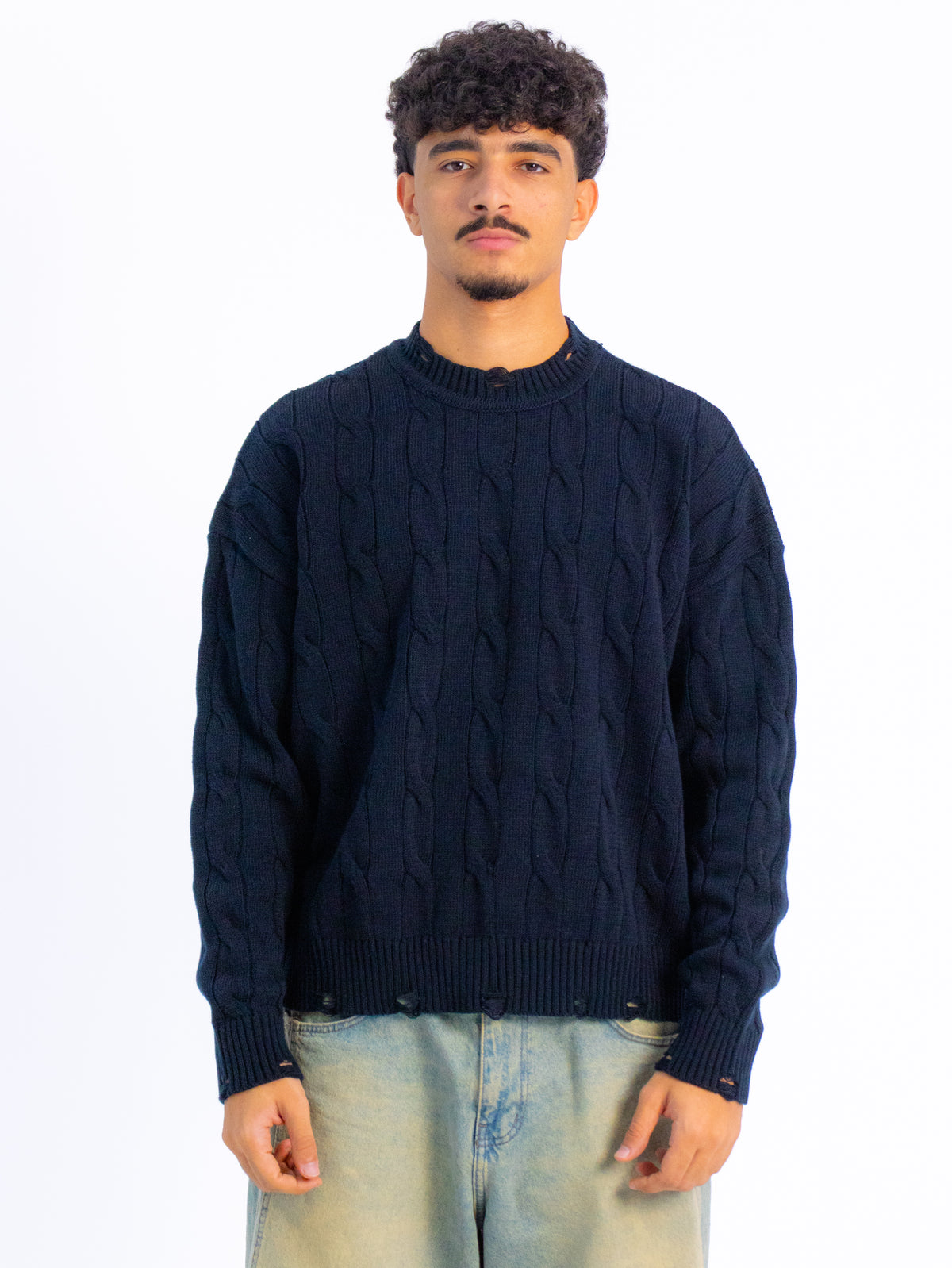Ripped Cable Knit Sweater | Coming Soon