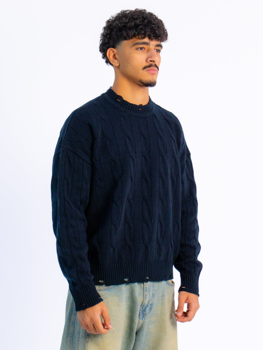 Ripped Cable Knit Sweater | Coming Soon