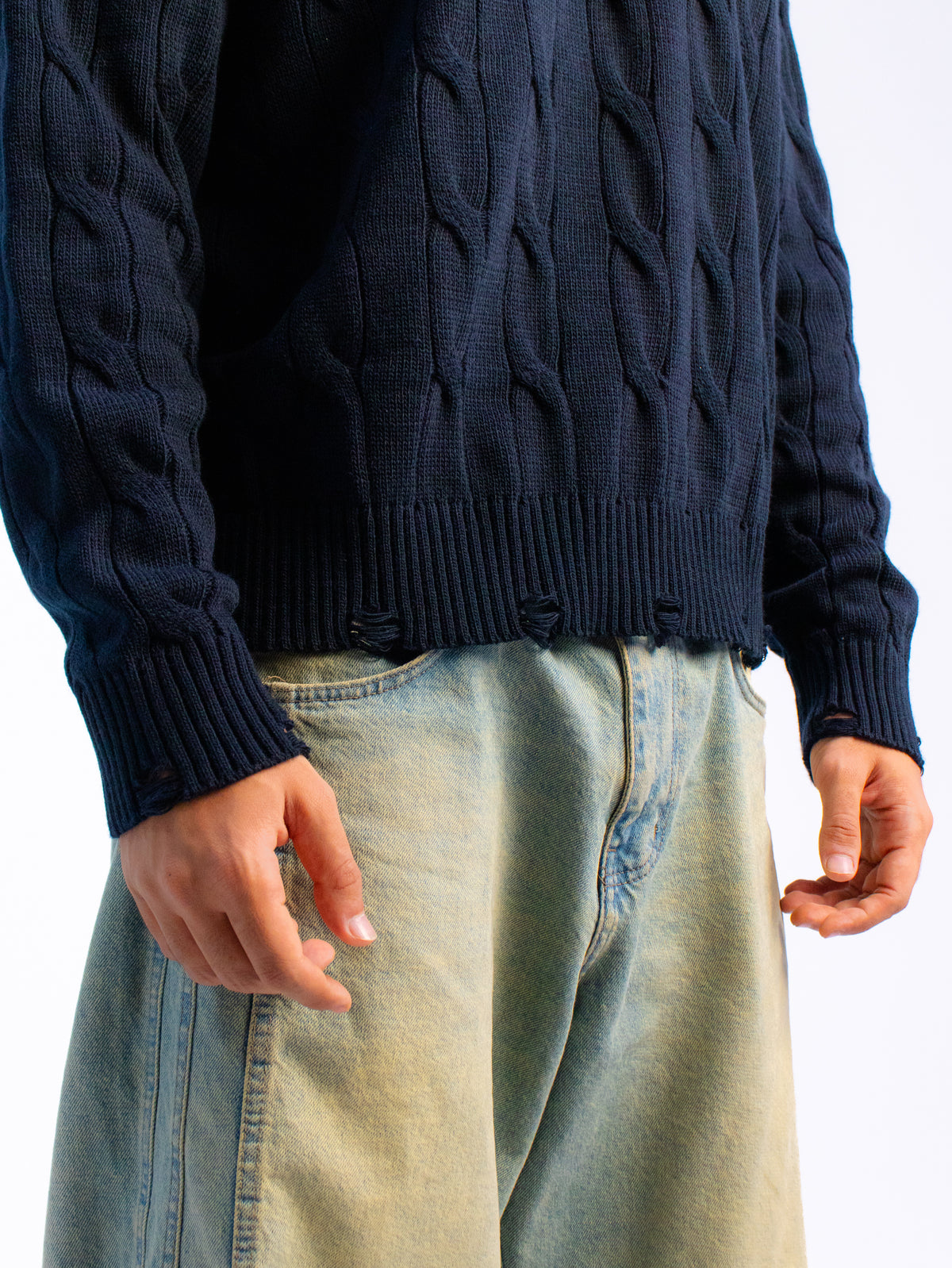Ripped Cable Knit Sweater | Coming Soon